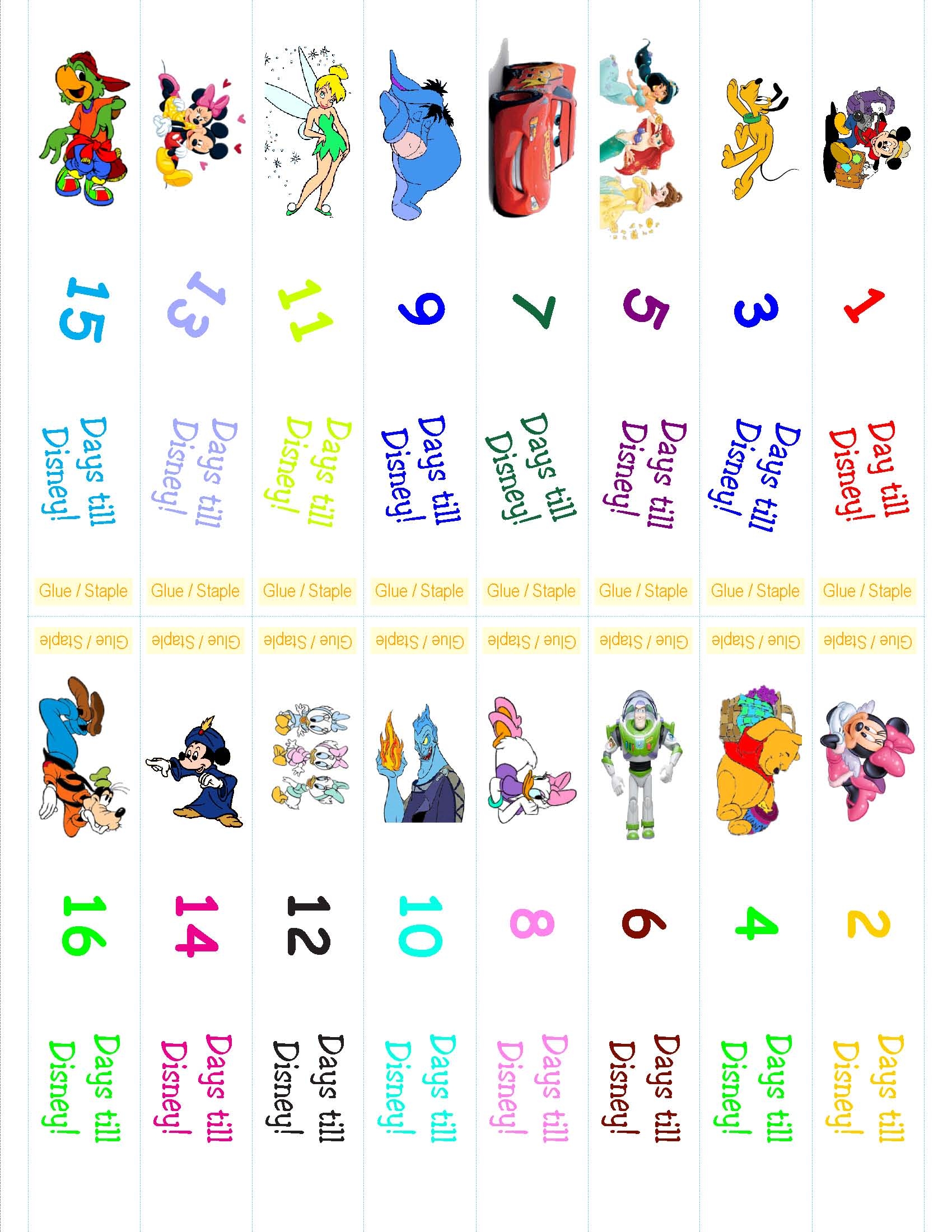 Free Printable Disney Countdown Calendar | Printable Templates Free